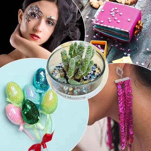 LOMIMOS 30000Pcs 6MM Loose Sequins for Crafts, 24 Colors Rainbow Round Cup Sequins Embroidery Spangles for Christmas Sewing DIY Art Jewelry Making with Storage Box (180 Grams)