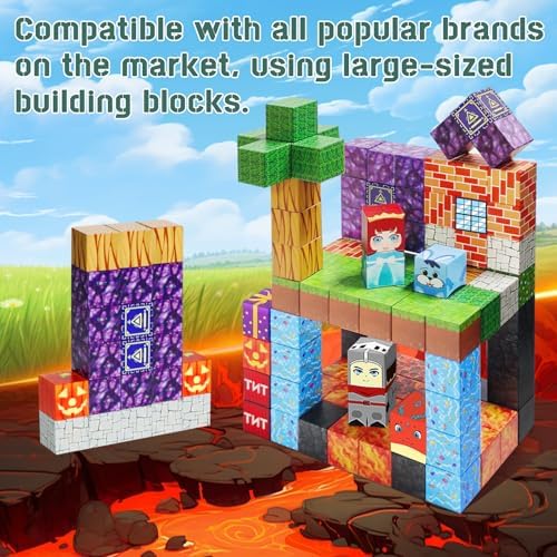 Magnetic Blocks - 100pcs Magnetic Building Blocks,1inch Magnetic Cubes Building Blocks Toys for Halloween Christmas Birthday Gift - STEM Sensory Toys for 3+ Years Old Girl Boys