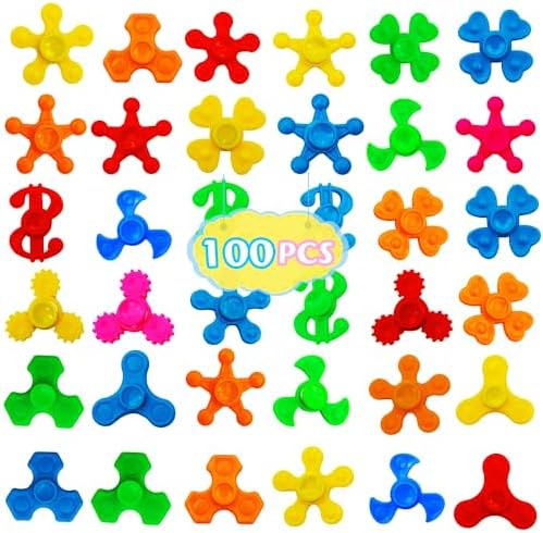 100 Pack Mini Fidget Spinner Toys,Stress Relief Sensory Toys,Birthday Party Favors Gifts for Kids Teens Adults,Christmas Stocking Goodie Bag Stuffers,Treasure Box Toys for Classroom Prizes Supplies