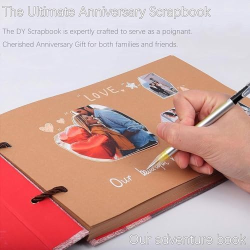 Adventure Book Handcrafted Diary Photo Scrapbook,Tailored for Preserving Cherished Moments,Gift for Couples' Anniversaries,Weddings,Globetrotters,Birthdays,Christmas&Note-taking Gifts Handmade Book