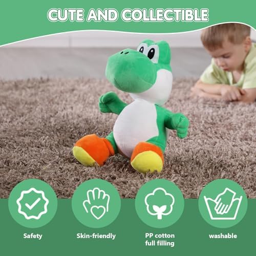 Yoshi Plush Toys, Mario All-Stars Series 13 Inch Green, Ideal for Christmas Birthday and More