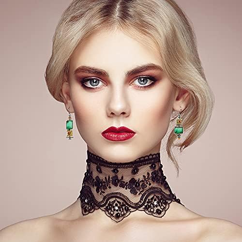 12 Pairs Teardrop Druse Crystal Drop Dangle Earrings for Women Cubic Zirconia Huggie Hoop Earring Jewelry Set Christmas Gifts