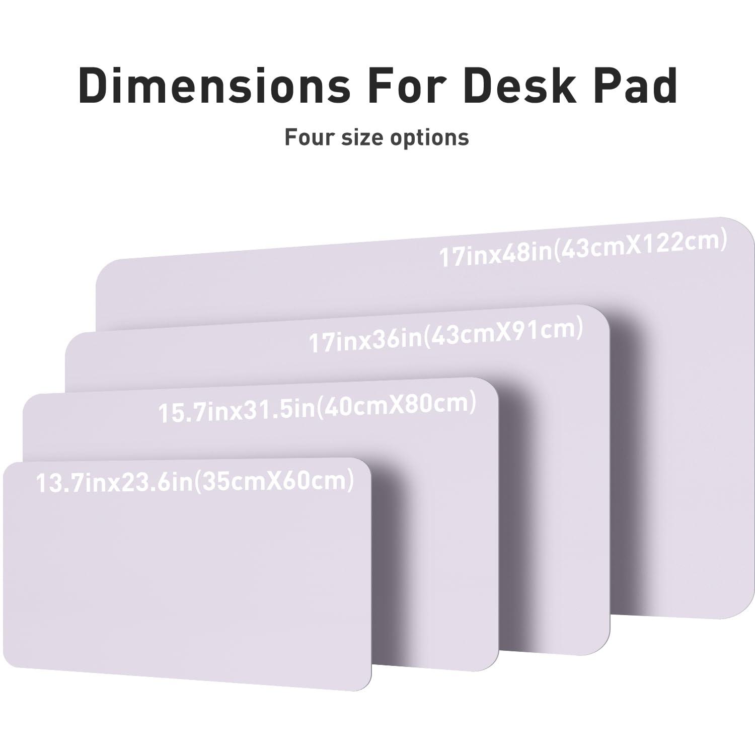 Aothia Large PU Leather Desk Pad Protector – Non-Slip Mouse Pad & Writing Mat for Office/Home, Waterproof, Easy to Clean (Soft Lavender, 23.6" x 13.7")