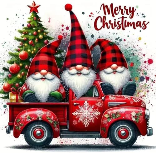 ARPADAMO Christmas Diamond Art Kits for Adults,5D Christmas Gnomes Diamond Art for Beginners,DIY Full Drill Diamond Painting Kit,Home Wall Decor Winter Diamond Painting (11.8x11.8 Inch)