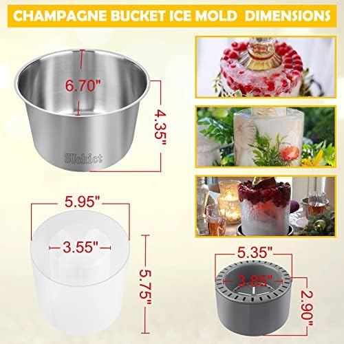 Ice Mold,Ice Bucket Mold, Ice Mold Wine Bottle Chiller,DIY Ice Bucket Mold for Wine Champagne and Cocktails,Ideal Gift for Special Parties Weddings Mother's Day Thanksgiving and Christmas