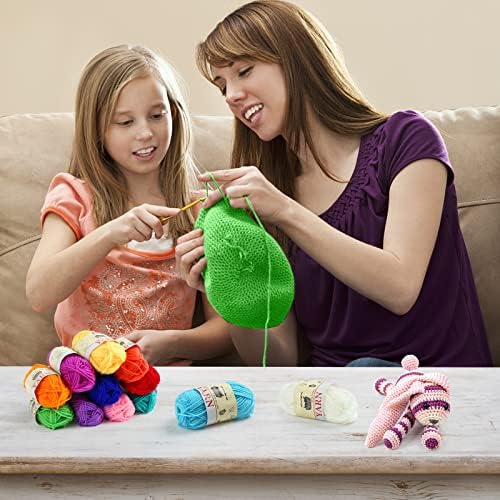 Yinsun 12 Christmas Skeins Acrylic Yarn Mini Craft Yarn 100% Acrylic Yarn for Crocheting, Starter Crochet Bulk Yarn for Child, Adult Knitting Crochet & Crafts (12 x 15g)