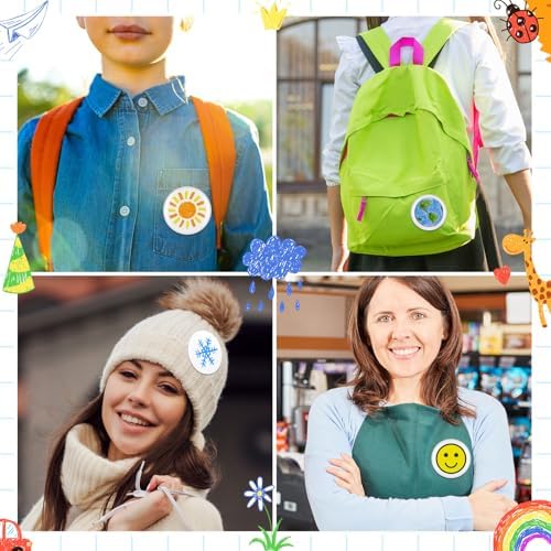 XunYee 20 Pcs Blank White Button Pins 2.25 Inch/ 58 mm DIY Craft Button with White Pins Design Making Kit for Crafts Christmas Supplies, DIY Badges