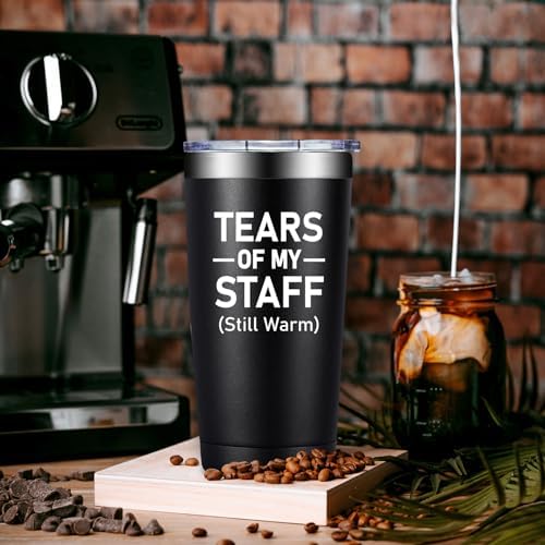 Boss Gifts for Men Women - Boss Day Gifts - Christmas, Appreciation, Retirement Gift for Bosses, Employees, Leader - Tears of My Staff - 20oz Bosses Tumbler