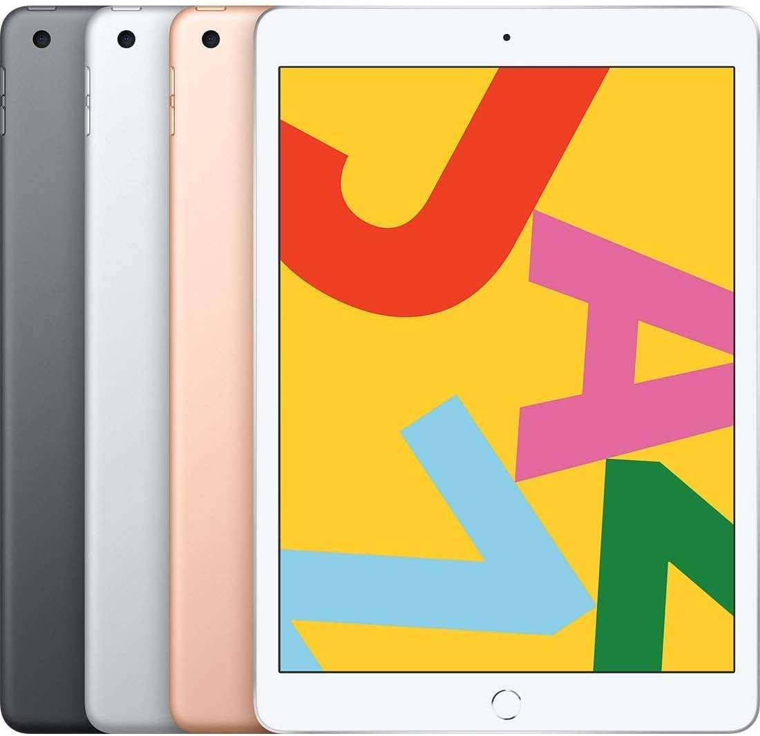 2019 Apple iPad 7th Gen (10.2 inch, Wi-Fi + Cellular, 128GB) Silver (Renewed)
