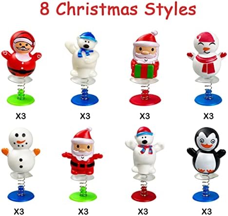 24 PCS Christmas Jumping Popper Toys for Kids Boys Girls Christmas Stocking Stuffers Party Favors Gifts Games