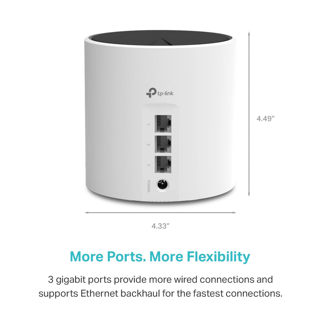TP-Link Deco X55 AX3000 WiFi 6 Mesh System - Covers up to 2500 Sq.Ft., Replaces Wireless Router and Extender, 3 Gigabit Ports, Supports Ethernet Backhaul, Deco X55(1-Pack)