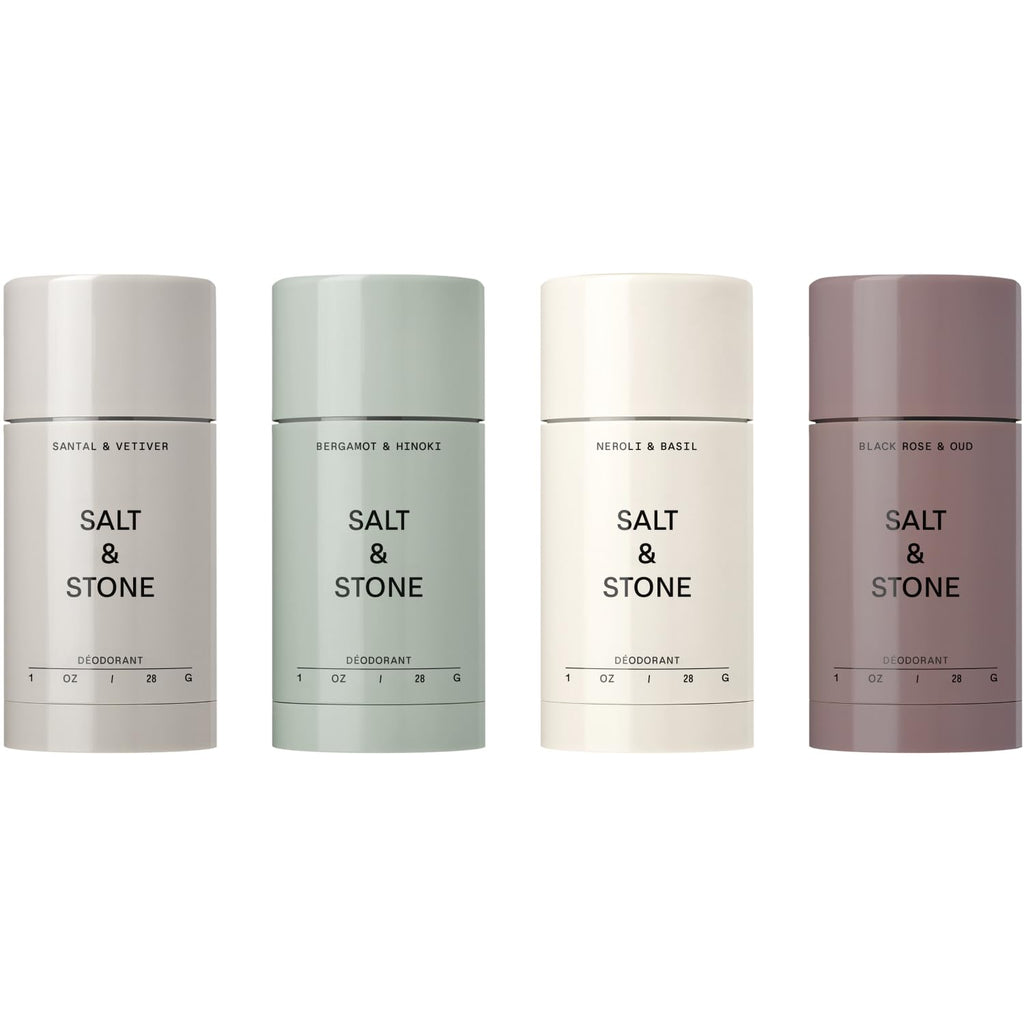Salt & Stone Aluminum Free Deodorant | Extra Strength 48 Hour Protection for Women & Men | Made with Seaweed Extracts, Niacinamide & Prebiotics | Mini Deodorant Discovery Set