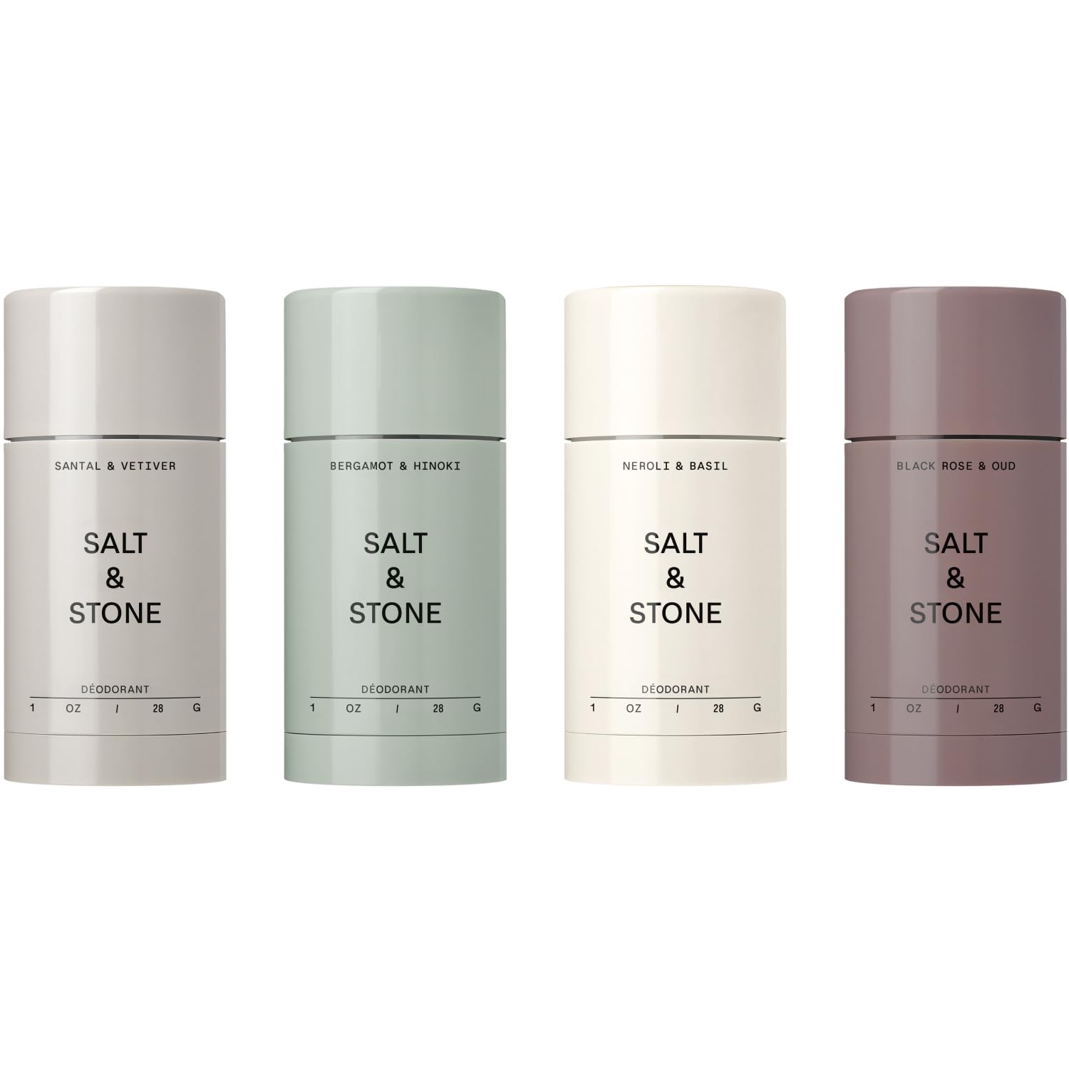 Salt & Stone Aluminum Free Deodorant | Extra Strength 48 Hour Protection for Women & Men | Made with Seaweed Extracts, Niacinamide & Prebiotics | Mini Deodorant Discovery Set