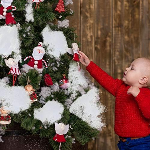 2 Bags Christmas Fake Snow Decoration Fluffy Artificial Cotton Fiber Fluffy Fake Clouds Soft Blanket for Crafts Mantle Village Christmas Winter Indoor Home Decoration(White)