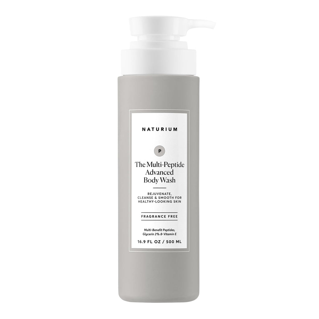 Naturium Multi-Peptide Advanced Body Wash, Rejuvenate, Cleanse & Smooth, with Rice Amino Acids & Vitamin E, 500 mL / 16.9 fl oz