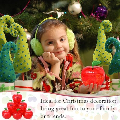 10 Pcs Large Plastic Apple Container Apple Shaped Candy Toy Gift Filled Containers for Christmas, Party, Valentine's Day, Wedding Decorations