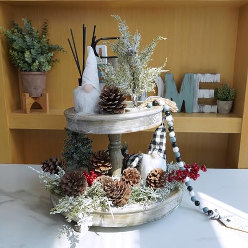 Winlyn 20 Pcs Natural Pine Cone Picks Christmas Pinecone Sprays Pinecones Ornaments with Wired Stems 6.9" Tall for Rustic Christmas Tree Party Floral Arrangements Wreath Crafts Holiday Décor