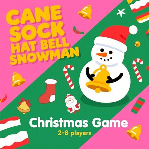 OHOME Stocking Stuffers - Christmas Card Game Snowman Sock Cane Bell Hat for Family Kids Adults Teens Games - Wildly Entertaining & Easy to Learn - 2-8 Players