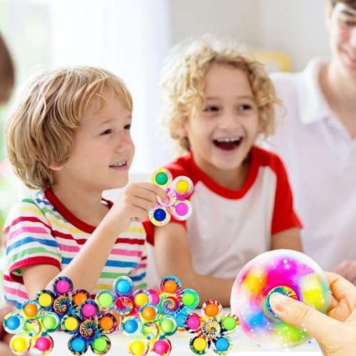 6PCS Fidget Spinner Set, Great Sensory Toys for Kids 4-12, Anxiety Relief for Boys and Girls, Perfect for Birthday Party Favors and Classroom Prizes, Fun for Christmas Goodie Bags