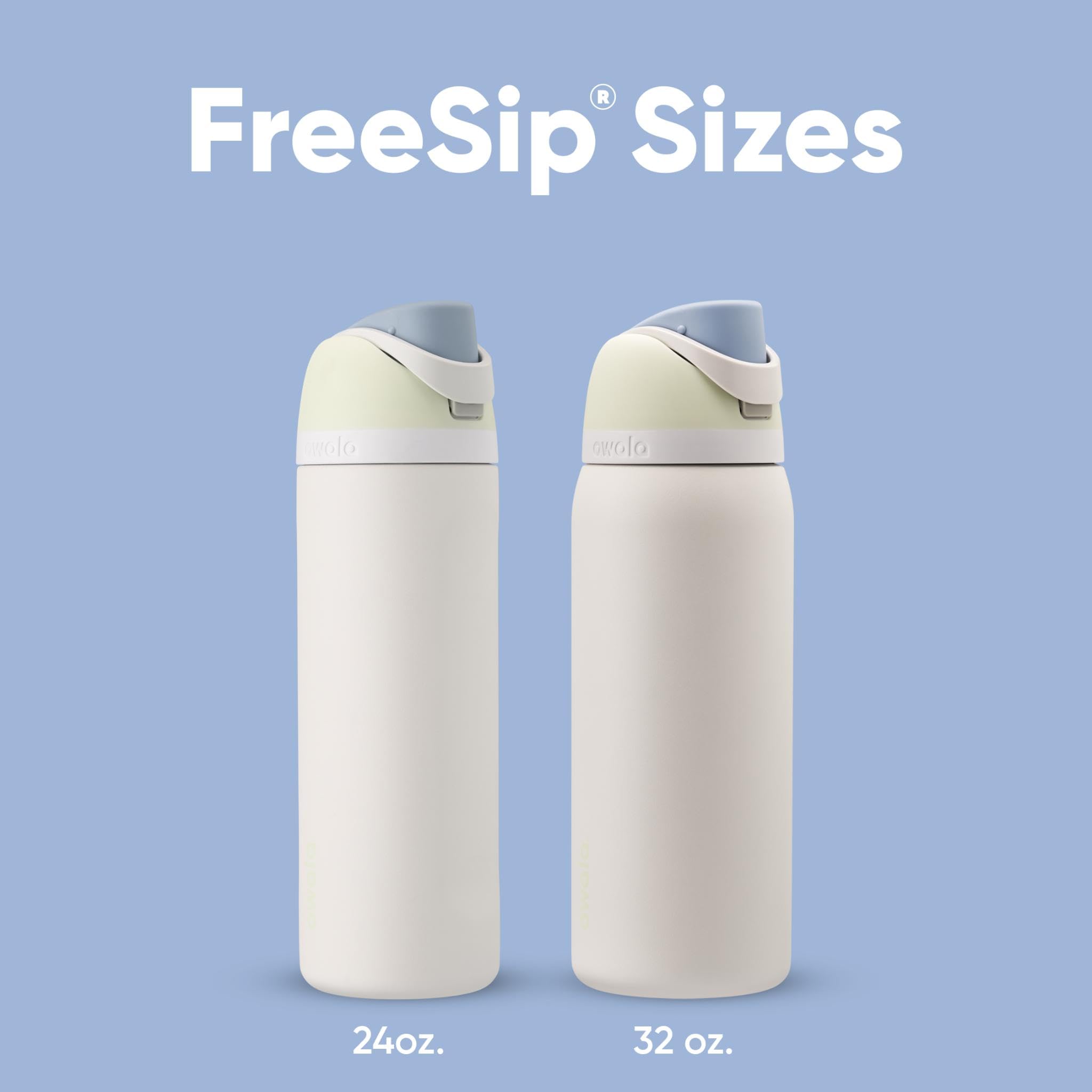 Owala FreeSip Insulated Stainless Steel Water Bottle with Straw for Sports and Travel, BPA-Free, 32oz, Iced Breeze