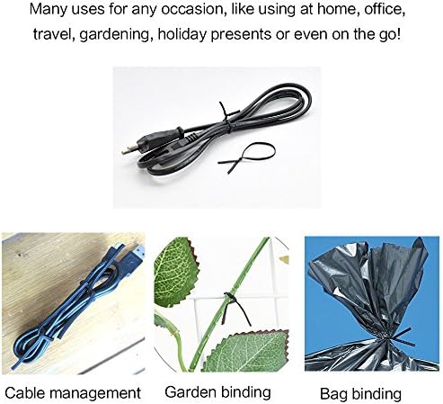 Plastic Black 6" Twist Ties, Reusable Cable Ties,Long Garbage Bag Twist Ties, Trash Bag Coated Ties, Twisty Ties for Organizing, Plant Hollding, Office, Christmas Tree (500 Pcs/6 inch)