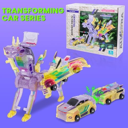 2-in-1 Transformation Dinosaur Car Toy - Magnetic Collision Robot Cars for Kids | Fun Collision Transformation Toy for Boys & Girls | Perfect Birthday & Christmas Party Gift