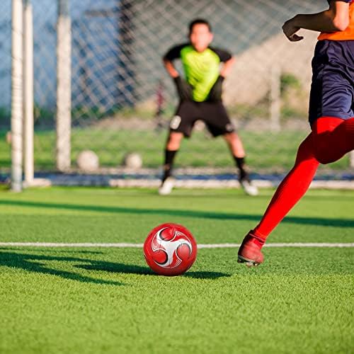 HyDren 4 Pcs Soccer Ball with Pump Official Size 4/5 Deflated Soccer Balls Bulk for Outdoor Indoor Practice Training Christmas Operation Sport Gift for Kid Teen Youth Adult