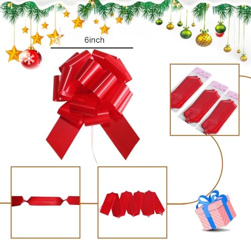 16 Pcs Pull Bows for Gift Wrapping,6 Inch Gift Bows for Presents,Birthday,Anniversary,Party,Christmas,Wreath,Holiday Celebration Gift Decoration (16Pcs Mixed Color)