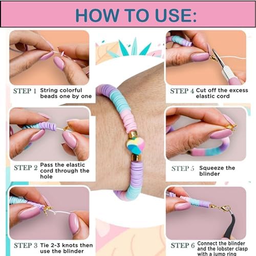 XMZCOLA Clay Beads Bracelet Making Kit, 144 Colors Flat Polymer Friendship Spacer Heishi Beads for Jewelry Making with Letter Beads and Elastic Strings, 2025 Crafts Christmas Gift (144 Colors)