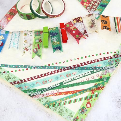 60 Rolls Holiday Washi Tape Set,4 Sizes Decorative Masking Tape Christmas Thanksgiving Fall Halloween Winter Washi Tape for Journaling Supplies Scrapbook Journal Bullet