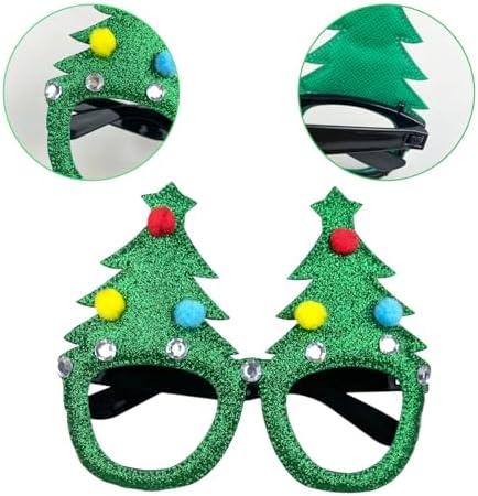 JoFAN 12 Pack Christmas Glasses Glitter Glasses Frames Costume Accessories for Christmas Decorations Party Favors Stocking Stuffers Party Supplies