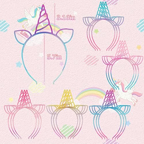 18Pcs Unicorn Birthday Party Favors Unicorn headbands for Girl Halloween Christmas Party Supplies for Teen Children