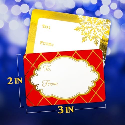 160 Pack Christmas Name Tag Stickers Present with Gold & Silver Foil, 3"x2" 32 Assorted Patterns of to from Christmas Labels Gift for Kids, Adults, Family, Friends, and Business.