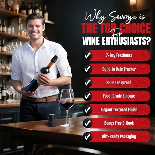 2 Pack Wine Stopper for Bottle, Premium Wine Saver with Built-in Date Tracker, Leakproof Design, Ideal Christmas and Birthday Gift for Wine Lovers.