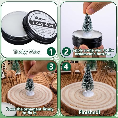 2.1oz Tacky Wax,Tacky Wax Adhesive Sticky Putty,Removable Exhibit Waxs for Christmas Village Landscape Securing Small Items