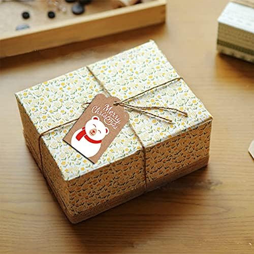 120PCS Brown Kraft Paper Gift Tags - DIY Christmas Hanging Name Tags with Twine String - Wedding & Crafts