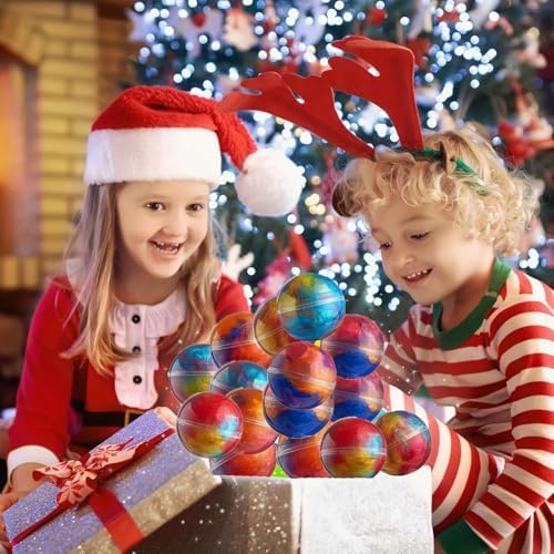 12Pcs Galaxy Slime Balls Kit, Kids Slime Party Favors - Stretchy, Non-Sticky, Mess-Free, Stress Relief for Girls Boys - Christmas Easter Birthday Goodie Bag Stuffer Classroom Prizes