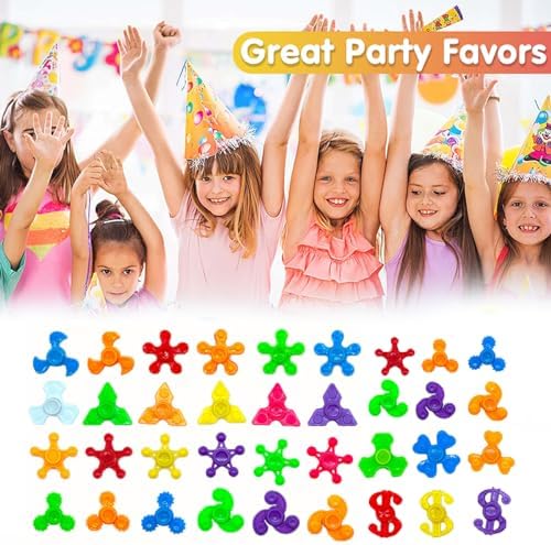 100 Pack Mini Fidget Spinner Toys,Stress Relief Sensory Toys,Birthday Party Favors Gifts for Kids Teens Adults,Christmas Stocking Goodie Bag Stuffers,Treasure Box Toys for Classroom Prizes Supplies