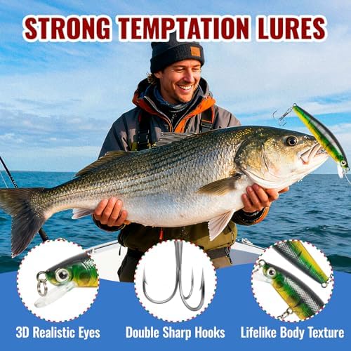 Fishing Advent Calendar 2025,24 Days Fishing Lure Advent Calendar Christmas Countdown Gift Advent Calendars Gifts for Adult Men Teen Boys