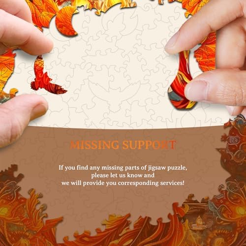 KAAYEE Wooden Jigsaw Puzzles-Wooden Puzzle for Adult Unique Shape Advanced Phoenix Wood Puzzle Adults, Fathers Mother Gifts Christmas Family Puzzles 8.5 * 7.9in 100pcs