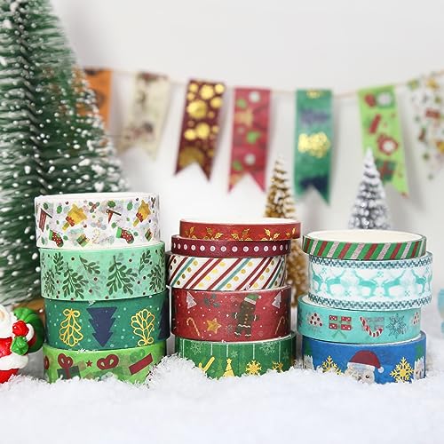 60 Rolls Holiday Washi Tape Set,4 Sizes Decorative Masking Tape Christmas Thanksgiving Fall Halloween Winter Washi Tape for Journaling Supplies Scrapbook Journal Bullet