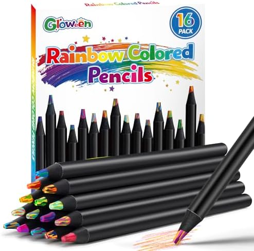 16 Pcs Rainbow Colored Pencils, Art Supplies Stocking Stuffers for Kids, Creative Teens Gifts Trendy Stuff for Girls Age 5-12, Great Party Favors Gift for Birthday/ Valentine's Day/ Easter/ Christmas