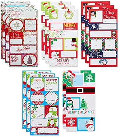 American Greetings Christmas Gift Tags Self-Adhesive, Holiday Designs (112-Count)