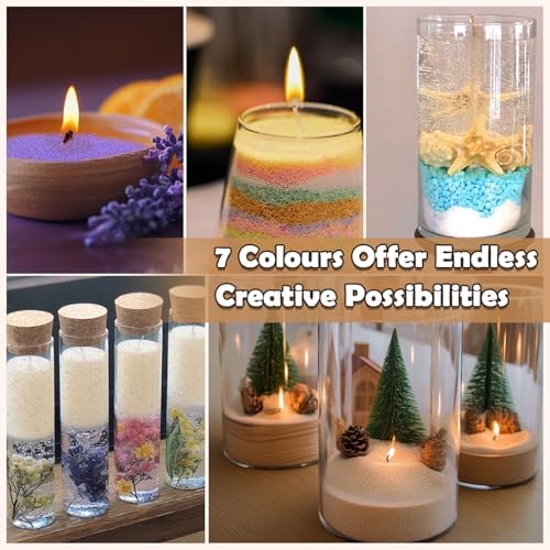 SCENTORINI Pearled Candle with 15 Wicks, 2.42 lb Scented Candle Sand, 7 Colors Sand Wax DIY, Candle Making Kit for Weddings, Party, Valentine's Day, Christmas, Thanksgiving
