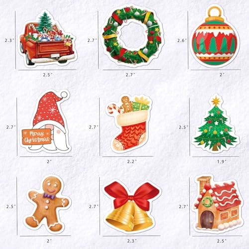 Stocking Stuffers for Kids, 100 Pcs Christmas Stickers - Christmas Decorations, Crafts Gifts Bags Window Tree Garland Santa Snowman Party Favors Supplies Bulk Tags for Classroom Kids Boys Girls Indoor