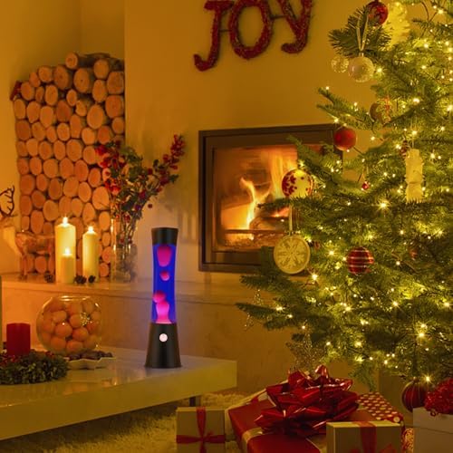 16" Purple Liquid Motion Lamp with White Wax Black Base for Adults and Kids, Large Magma Lamp as Home Office Bedroom Christmas Party Decoration, Mood Lamps for Girls Boys Teens as Night Light