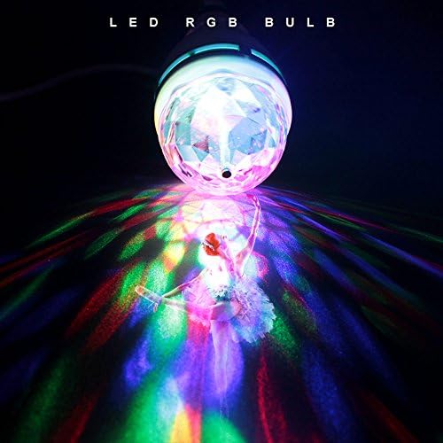 YouOKLight E26 Rotating RGB Disco Ball Light, LED Strobe Bulb Magic Ball Light, for Birthday Party Club Bar Karaoke Halloween Christmas