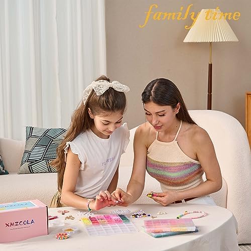 XMZCOLA Clay Beads Charm Bracelet Making kit, 12800pcs Pcs 96 Colors 6mm Flat Spacer HEI shi Beads Kits, Crafts Gifts Set for 2025 Christmas Gifts