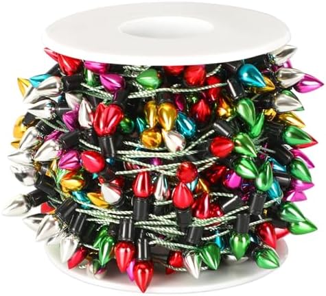 Jansun 32.8 Feet Dollhouse Fake Lights String, Miniatures Dollhouse Christmas Lights String Decorations for Doll House Miniature Furniture Crafts Accessories Christmas Holiday Wedding Party Decor