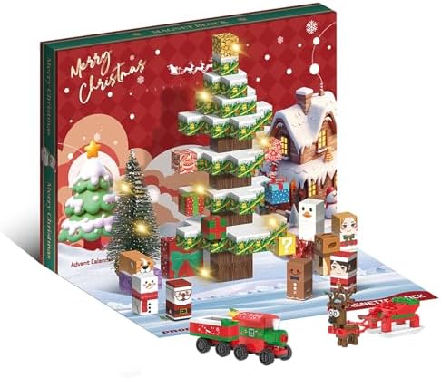 106pcs Christmas Magnetic Building Blocks Set, 2025 Christmas Advent Calendar, STEM Constructions Magnet Blocks for Boys Girls Age 3+, Magnetic Tiles Build Cubes, 24 Days of Suprises, Mini Figure